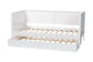 Baxton Studio Roni Modern White Scalloped Wood Twin Daybed with Trundle FredCo