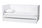 Baxton Studio Roni Modern White Scalloped Wood Twin Daybed with Trundle FredCo