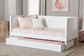 Baxton Studio Roni Modern White Scalloped Wood Twin Daybed with Trundle FredCo