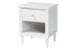 Baxton Studio Roni Modern White Wood 1-Drawer Nightstand with Scalloped Edges FredCo