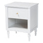 Baxton Studio Roni Modern White Wood 1-Drawer Nightstand with Scalloped Edges FredCo