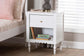 Baxton Studio Roni Modern White Wood 1-Drawer Nightstand with Scalloped Edges FredCo