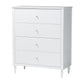 Baxton Studio Roni Modern White Wood 4-Drawer Chest with Scalloped Edges FredCo