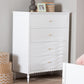 Baxton Studio Roni Modern White Wood 4-Drawer Chest with Scalloped Edges FredCo