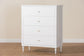 Baxton Studio Roni Modern White Wood 4-Drawer Chest with Scalloped Edges FredCo