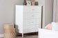 Baxton Studio Roni Modern White Wood 4-Drawer Chest with Scalloped Edges FredCo