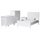 Baxton Studio Roni Modern White Wood 4-Piece Full Bedroom Set with Scalloped Edges FredCo