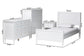 Baxton Studio Roni Modern White Wood 4-Piece Twin Bedroom Set with Scalloped Edges FredCo