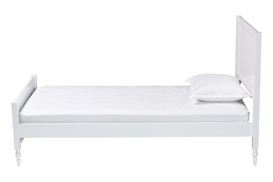 Baxton Studio Roni Modern White Wood Full Platform Bed with Scalloped Edges FredCo