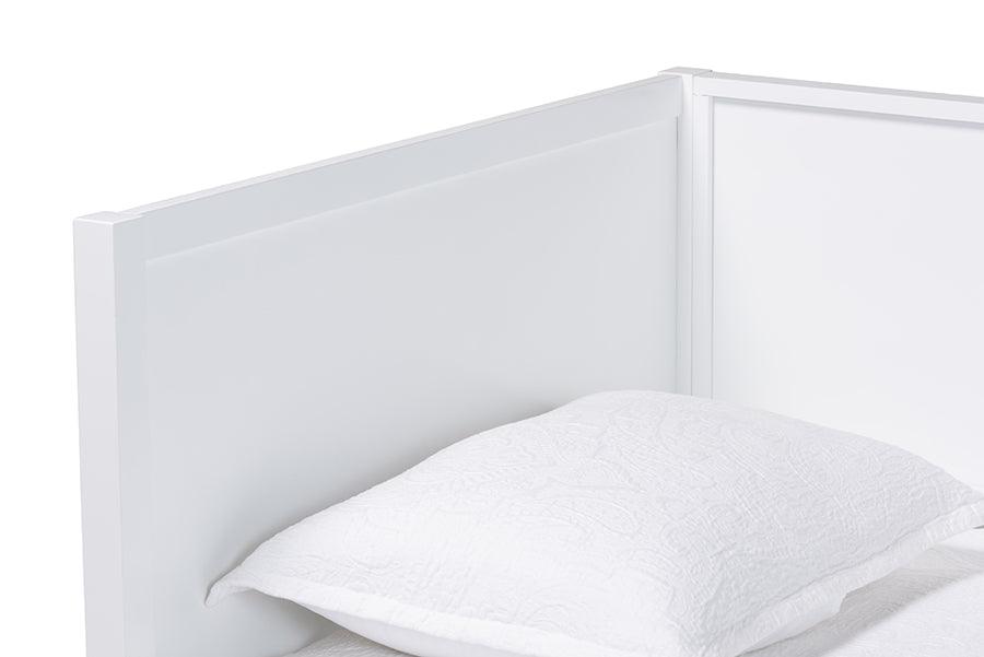Baxton Studio Roni Modern White Wood Twin Daybed with Scalloped Edges FredCo
