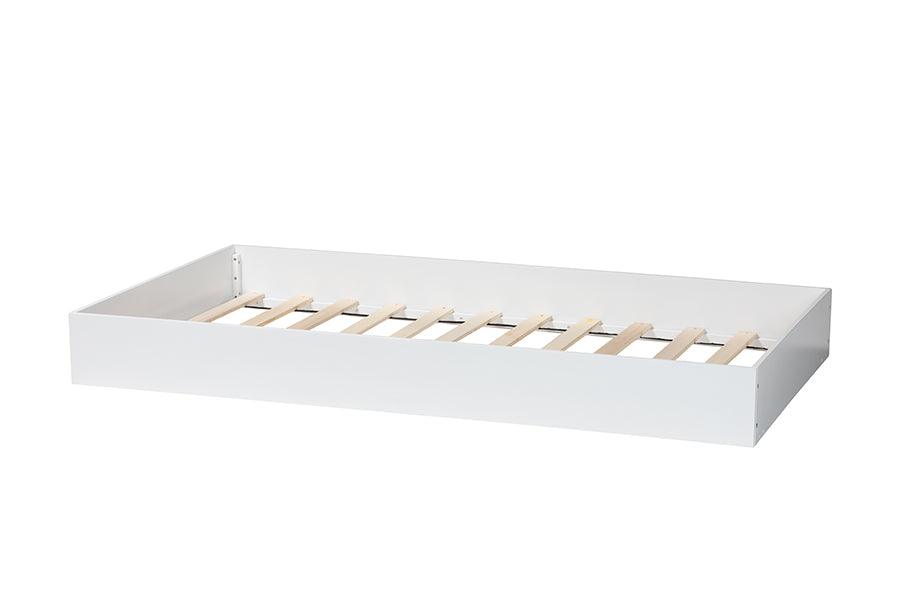 Baxton Studio Roni Modern White Wood Twin Trundle FredCo
