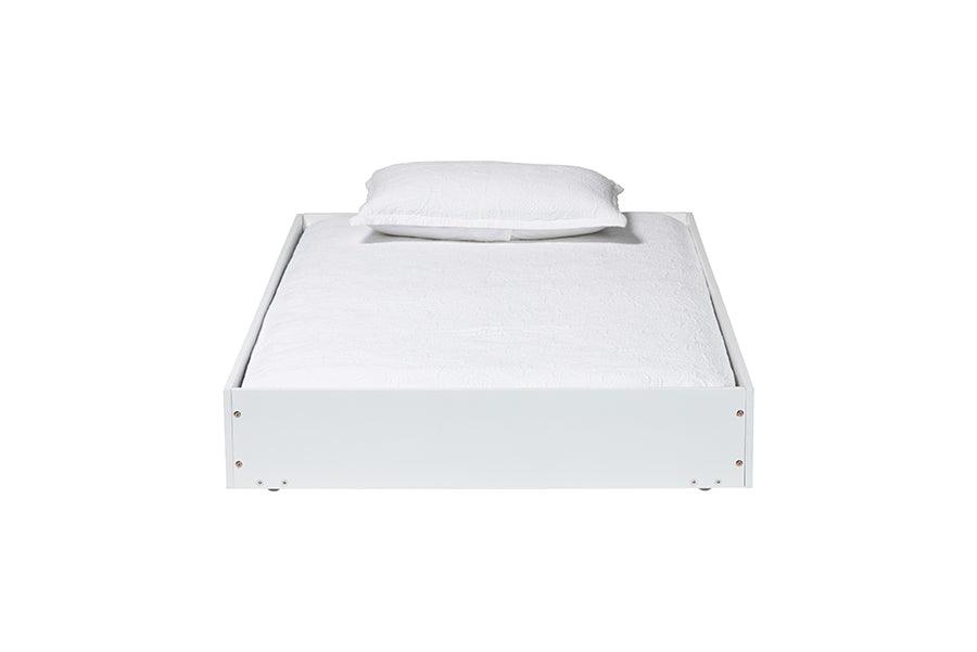 Baxton Studio Roni Modern White Wood Twin Trundle FredCo