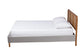 Baxton Studio Rosita Mid-Century Modern Transitional Light Grey Velvet Fabric and Walnut Brown Finished Wood Queen Size Platform Bed FredCo
