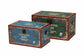 Baxton Studio Sabeen Vintage Parisian Faux Leather and Wood 2-Piece Storage Trunk Set FredCo