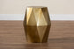 Baxton Studio Salman Geometric Bronze Metal Accent Table - Faceted Modern Side Table for Indoor or Semi-Outdoor Use FredCo