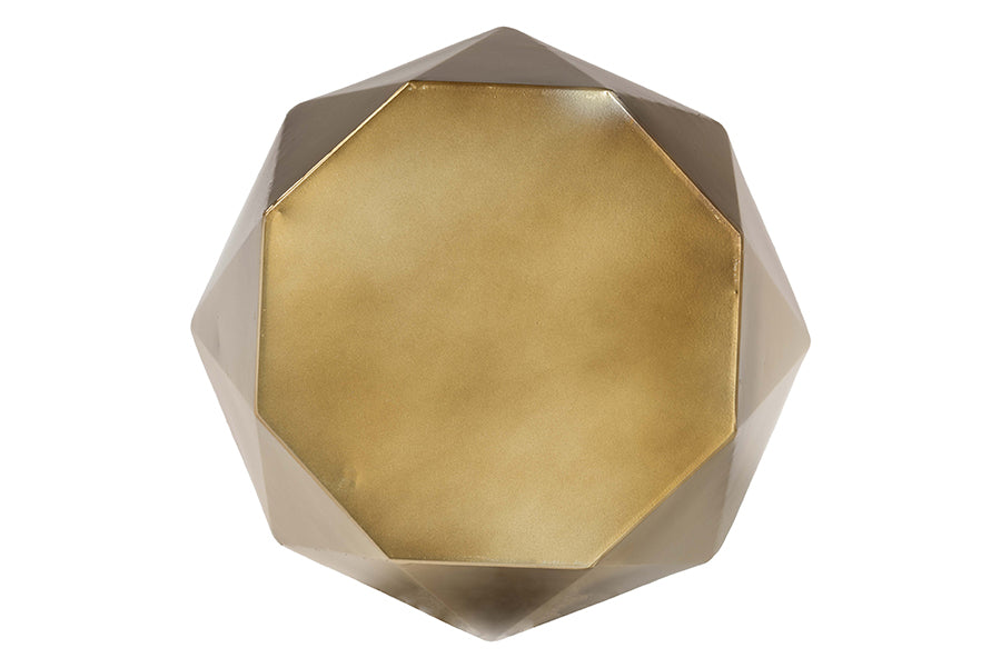 Baxton Studio Salman Geometric Bronze Metal Accent Table - Faceted Modern Side Table for Indoor or Semi-Outdoor Use FredCo
