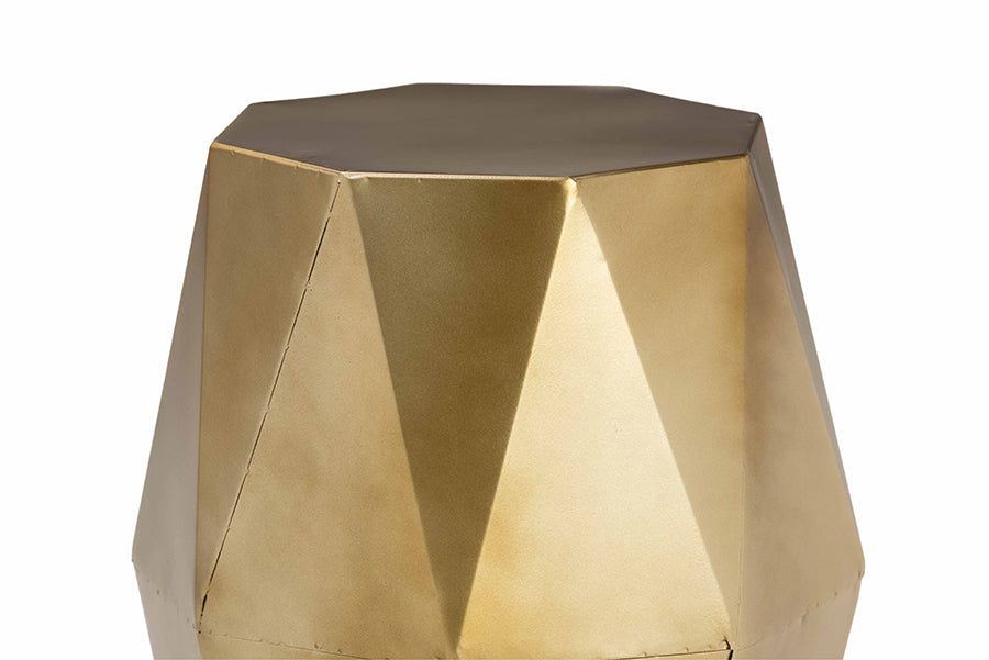 Baxton Studio Salman Geometric Bronze Metal Accent Table - Faceted Modern Side Table for Indoor or Semi-Outdoor Use FredCo