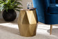 Baxton Studio Salman Geometric Bronze Metal Accent Table - Faceted Modern Side Table for Indoor or Semi-Outdoor Use FredCo