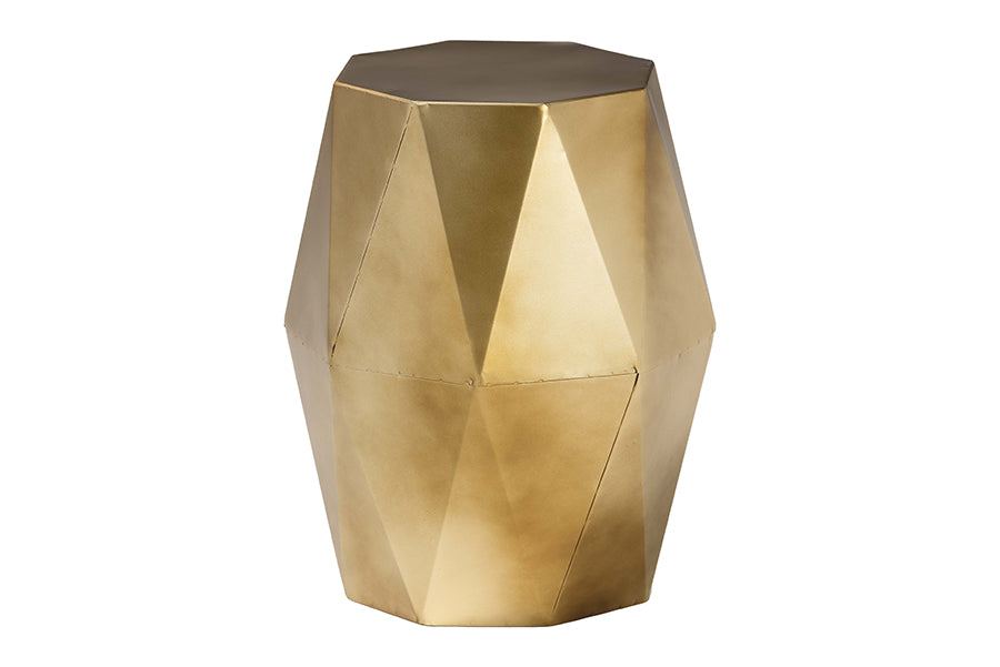 Baxton Studio Salman Geometric Bronze Metal Accent Table - Faceted Modern Side Table for Indoor or Semi-Outdoor Use FredCo
