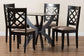 Baxton Studio Savina Modern Sand Fabric and Dark Brown Wood 5-Piece Dining Set FredCo