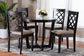 Baxton Studio Selby Modern Sand Fabric and Dark Brown Wood 5-Piece Dining Set FredCo