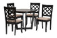 Baxton Studio Selby Modern Sand Fabric and Dark Brown Wood 5-Piece Dining Set FredCo