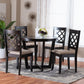 Baxton Studio Selby Modern Sand Fabric and Dark Brown Wood 5-Piece Dining Set FredCo