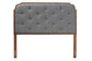 Baxton Studio Shanti Classic and Traditional Grey Fabric and Walnut Brown Finished Wood Headboard FredCo