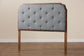 Baxton Studio Shanti Classic and Traditional Grey Fabric and Walnut Brown Finished Wood Headboard FredCo