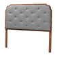 Baxton Studio Shanti Classic and Traditional Grey Fabric and Walnut Brown Finished Wood Headboard FredCo