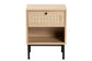 Baxton Studio Sherwin Mid-Century Modern Light Brown and Black 1-Drawer End Table with Woven Rattan Accent FredCo