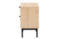 Baxton Studio Sherwin Mid-Century Modern Light Brown and Black 2-Drawer End Table with Woven Rattan Accent FredCo