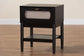Baxton Studio Shirin Mid-Century Beige Fabric and Black Wood 1-Drawer Nightstand FredCo