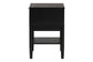 Baxton Studio Shirin Mid-Century Beige Fabric and Black Wood 1-Drawer Nightstand FredCo