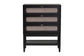 Baxton Studio Shirin Mid-Century Beige Fabric and Black Wood 3-Drawer Chest FredCo