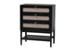 Baxton Studio Shirin Mid-Century Beige Fabric and Black Wood 3-Drawer Chest FredCo