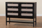 Baxton Studio Shirin Mid-Century Beige Fabric and Black Wood 6-Drawer Dresser FredCo