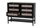 Baxton Studio Shirin Mid-Century Beige Fabric and Black Wood 6-Drawer Dresser FredCo