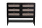 Baxton Studio Shirin Mid-Century Beige Fabric and Black Wood 6-Drawer Dresser FredCo