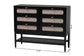 Baxton Studio Shirin Mid-Century Beige Fabric and Black Wood 6-Drawer Dresser FredCo