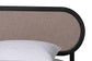Baxton Studio Shirin Mid-Century Beige Fabric and Black Wood Queen 4-Piece Bedroom Set with Two nightstands FredCo