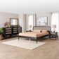 Baxton Studio Shirin Mid-Century Beige Fabric and Black Wood Queen 5-Piece Bedroom Set FredCo