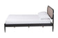 Baxton Studio Shirin Mid-Century Beige Fabric and Black Wood Queen Platform Bed FredCo