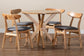 Baxton Studio Shirina Mid-Century Grey Fabric and Natural Brown Finished Wood 5-Piece Dining Set FredCo