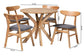 Baxton Studio Shirina Mid-Century Grey Fabric and Natural Brown Finished Wood 5-Piece Dining Set FredCo