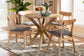 Baxton Studio Shirina Mid-Century Grey Fabric and Natural Brown Finished Wood 5-Piece Dining Set FredCo