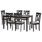 Baxton Studio Sylvia Modern Grey Fabric and Dark Brown Finished Wood 7-Piece Dining Set FredCo