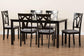 Baxton Studio Sylvia Modern Grey Fabric and Dark Brown Finished Wood 7-Piece Dining Set FredCo