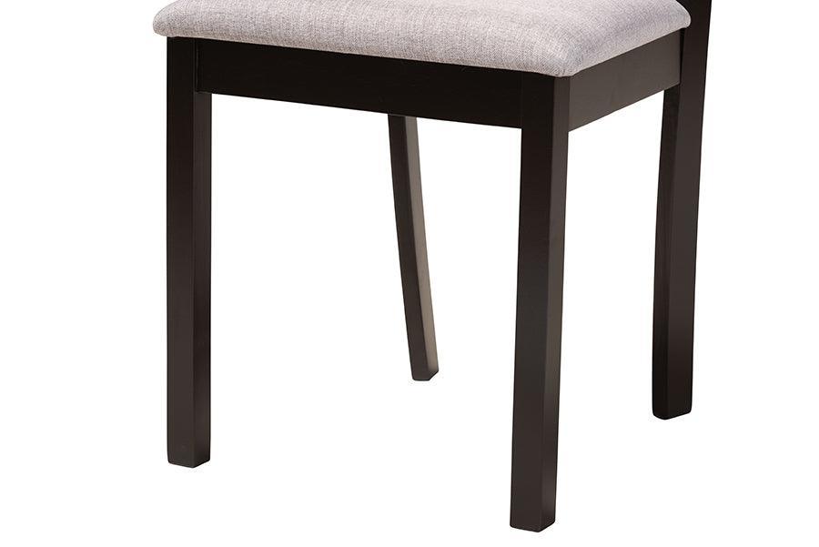 Baxton Studio Sylvia Modern Grey Fabric and Dark Brown Finished Wood 7-Piece Dining Set FredCo