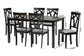 Baxton Studio Sylvia Modern Grey Fabric and Dark Brown Finished Wood 7-Piece Dining Set FredCo
